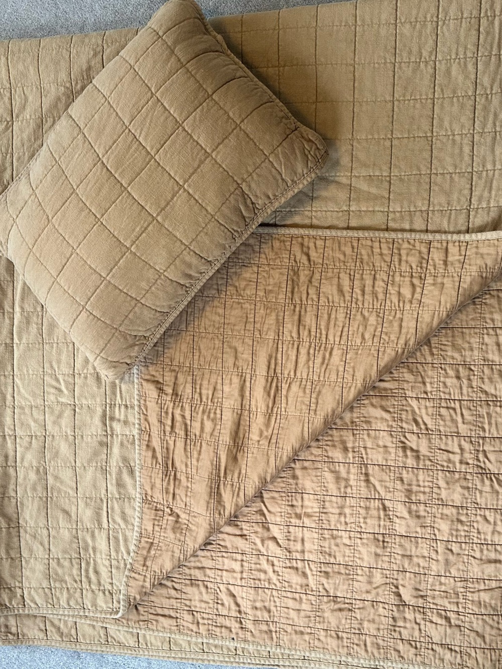 CASALUNA Heavyweight Linen Rayon Quilt Cover Blanket King USED